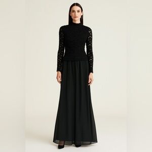 C’est Bon Women’s Black Lace Wide Leg One Piece Jumpsuit Size Medium